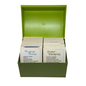 Vintage 70s Retro Betty Crocker Green Recipe Card Library Box Set 8.5x6 Kitchen